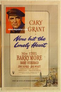 g844 NONE BUT THE LONELY HEART one-sheet movie poster '44 Cary Grant