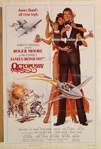 g848 OCTOPUSSY one-sheet movie poster '83 Roger Moore as James Bond!