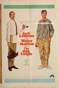 g849 ODD COUPLE one-sheet movie poster '68 Walter Matthau, Jack Lemmon