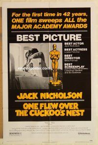 g863 ONE FLEW OVER THE CUCKOO'S NEST one-sheet movie poster '75 AA winner!