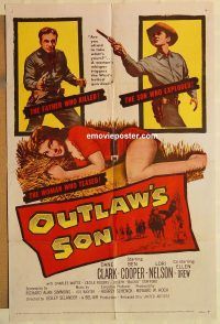 g876 OUTLAW'S SON one-sheet movie poster '57 Dane Clark, Ben Cooper