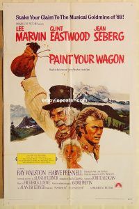 g879 PAINT YOUR WAGON int'l one-sheet movie poster '69 Eastwood, Marvin