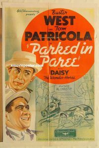 g885 PARKED IN PAREE one-sheet movie poster '36 Buster West, Patricola