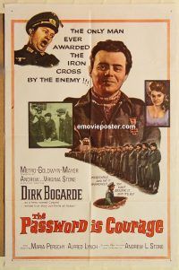 g889 PASSWORD IS COURAGE one-sheet movie poster '63 Dirk Bogarde, WWII