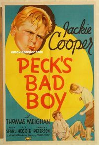 g891 PECK'S BAD BOY style B one-sheet movie poster '34 Jackie Cooper, Searl