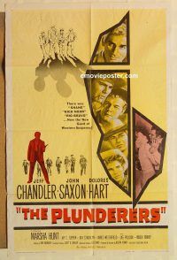 g904 PLUNDERERS one-sheet movie poster '60 Jeff Chandler, John Saxon