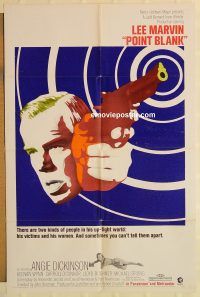 g905 POINT BLANK one-sheet movie poster '67 Lee Marvin, Angie Dickinson