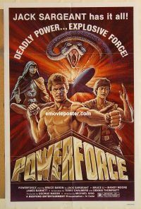 g911 POWERFORCE one-sheet movie poster '82 wild martial arts image!