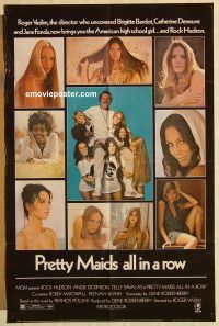 g918 PRETTY MAIDS ALL IN A ROW one-sheet movie poster '71 Rock Hudson