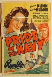 g919 PRIDE OF THE NAVY one-sheet movie poster '39 Dunn, Rochelle Hudson