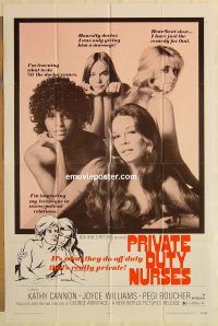 g924 PRIVATE DUTY NURSES one-sheet movie poster '71 hospital sexploitation!