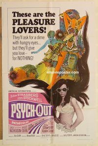 g932 PSYCH-OUT one-sheet movie poster '68 AIP, drugs, Jack Nicholson!