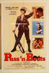 g933 PUSS 'N BOOTS one-sheet movie poster '83 military sexploitation!
