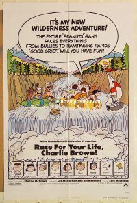 g940 RACE FOR YOUR LIFE CHARLIE BROWN one-sheet movie poster '77 Schulz