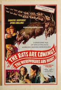 g948 RATS ARE COMING THE WEREWOLVES ARE HERE one-sheet movie poster '72
