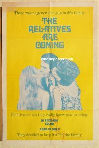 g953 RELATIVES ARE COMING one-sheet movie poster '70s sexploitation!