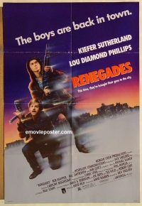 g954 RENEGADES DS one-sheet movie poster '89 Sutherland, Phillips