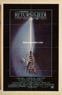 g959 RETURN OF THE JEDI one-sheet movie poster '83 sword style!