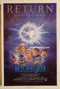 g960 RETURN OF THE JEDI one-sheet movie poster R85 George Lucas classic!