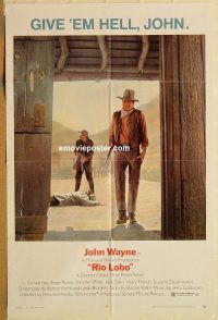g969 RIO LOBO one-sheet movie poster '71 big John Wayne!
