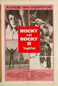 g977 ROCKY /ROCKY 2 one-sheet movie poster '80 Sylvester Stallone classics!
