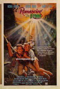 g981 ROMANCING THE STONE one-sheet movie poster '84 Douglas, Turner