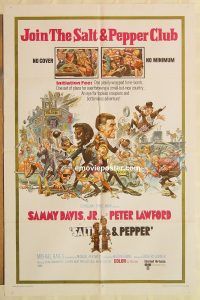 g995 SALT & PEPPER one-sheet movie poster '68 Sammy Davis, Jack Davis art!