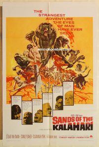 g997 SANDS OF THE KALAHARI one-sheet movie poster '65 Stuart Whitman