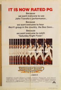 g999 SATURDAY NIGHT FEVER one-sheet movie poster R1979 John Travolta, PG