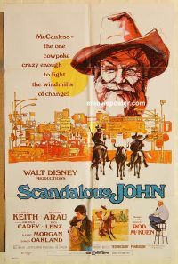 h002 SCANDALOUS JOHN one-sheet movie poster '71 Walt Disney, Brian Keith