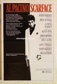 h004 SCARFACE one-sheet movie poster '83 Al Pacino, Brian De Palma, Stone