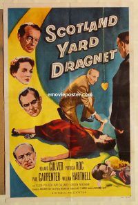 h007 SCOTLAND YARD DRAGNET one-sheet movie poster '58 English hypnosis!