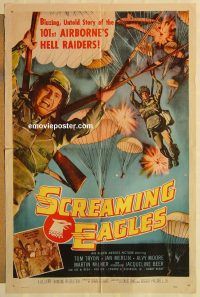 h009 SCREAMING EAGLES one-sheet movie poster '56 Tom Tryon, Airborne!