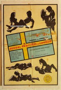 h019 SEXUAL PRACTICES IN SWEDEN one-sheet movie poster '70 Swedish sex!