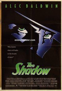 h021 SHADOW one-sheet movie poster '94 Alec Baldwin, Peter Boyle