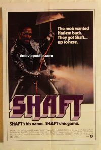 h022 SHAFT one-sheet movie poster '71 Richard Roundtree classic!