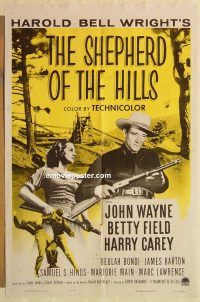 h030 SHEPHERD OF THE HILLS one-sheet movie poster R55 John Wayne