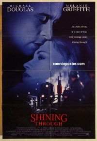h031 SHINING THROUGH DS one-sheet movie poster '92 Michael Douglas, Griffith