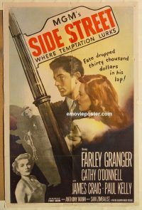 h035 SIDE STREET one-sheet movie poster '50 Farley Granger, O'Donnell