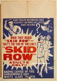 h042 SKID ROW one-sheet movie poster '50 wild sex & drug exploitation!