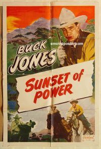 h116 BUCK JONES stock 1sh R40s Buck Jones holding gun, Sunset of Power