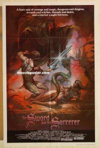 h128 SWORD & THE SORCERER style B one-sheet movie poster '82 cool art!