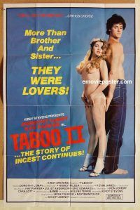 h129 TABOO 2 one-sheet movie poster '82 Dorothy Le May, sexploitation!