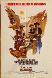 h130 TAKE A HARD RIDE one-sheet movie poster '75 Jim Brown, Van Cleef