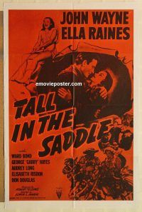 h136 TALL IN THE SADDLE military 1sh R57 great images of John Wayne & pretty Ella Raines!