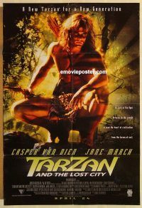 h140 TARZAN & THE LOST CITY DS advance one-sheet movie poster '98 Van Dien