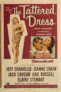 h144 TATTERED DRESS one-sheet movie poster '57 Jeff Chandler, Jeanne Crain