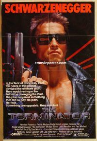 h153 TERMINATOR one-sheet movie poster '84 Arnold Schwarzenegger