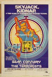 h156 TERRORISTS one-sheet movie poster '75 Sean Connery, Ian McShane