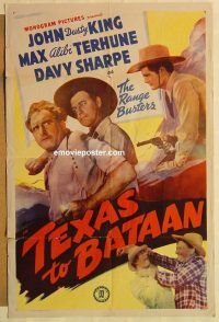 h161 TEXAS TO BATAAN one-sheet movie poster '42 The Range Busters!